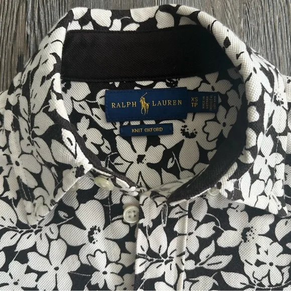 Ralph Lauren Black and White Floral Shirt - Picture 3 of 7